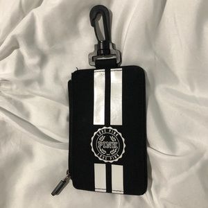 PINK Black Lanyard Wallet